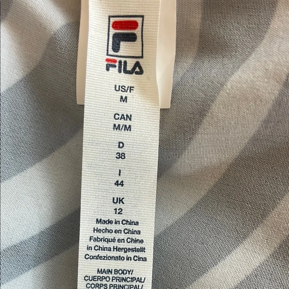 Fila Black‎ and White Swirl Jacket with Pink Accents Medium